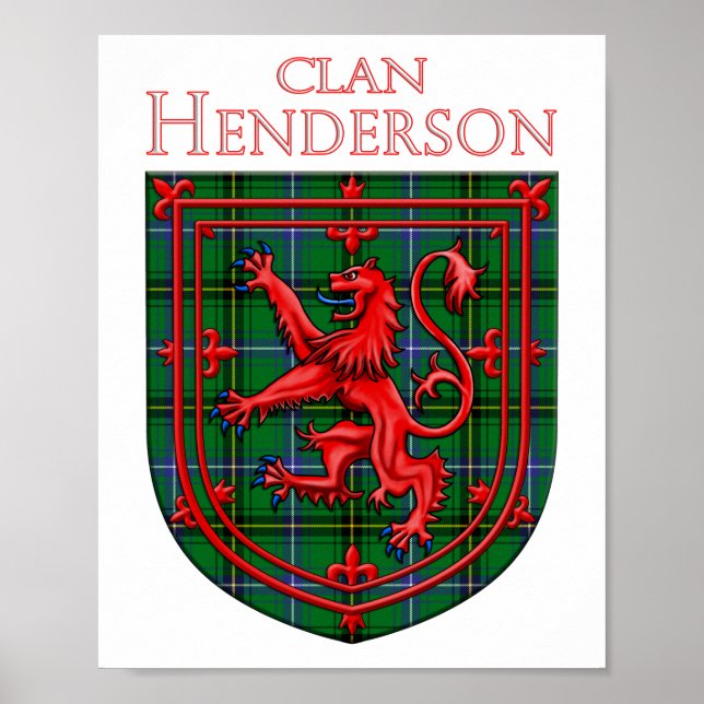 Poster Henderson Tartan Scottish Plaid Lion Rampant (Devant)