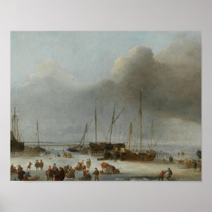 Poster Hendrick Dubbels - Patinage sur le quai de l'Est