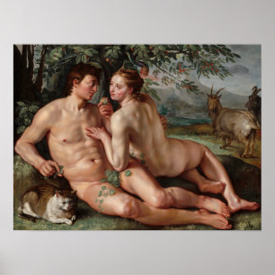 Poster Hendrick Goltzius La chute de l'homme 1616 Wall Ar