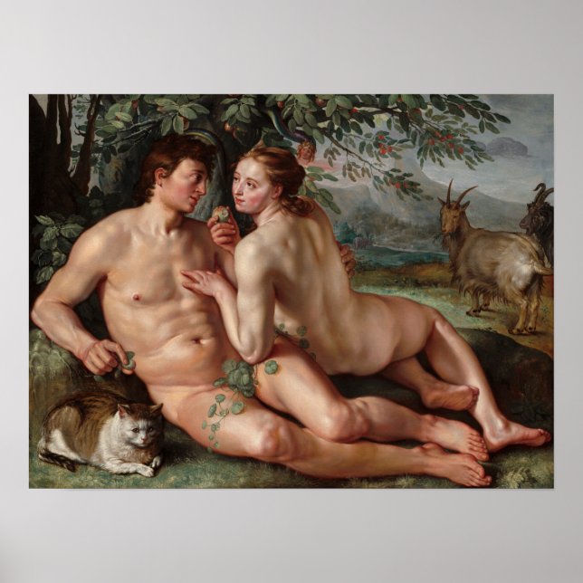 Poster Hendrick Goltzius La chute de l'homme 1616 Wall Ar (Devant)
