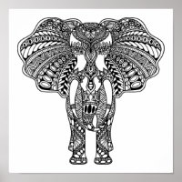 Henna Mehndi Eléphant indien décoré 2