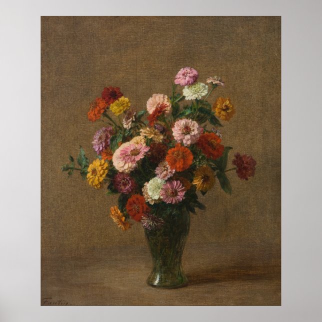 Poster Henri Latour - Zinnias (Devant)