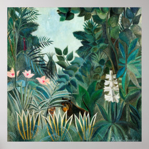 Poster Henri Rousseau Forêt vierge Paysage Botanique