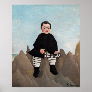 Poster Henri Rousseau - Garçon sur les rochers
