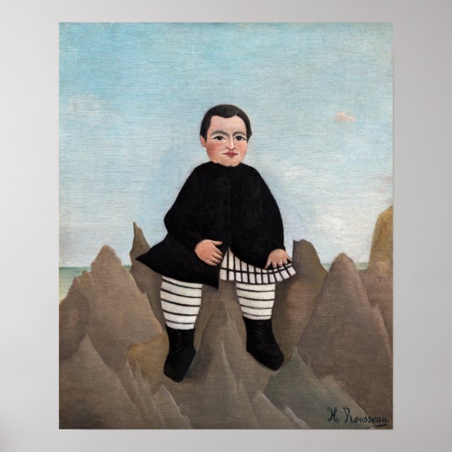 Poster Henri Rousseau - Garçon sur les rochers (Devant)