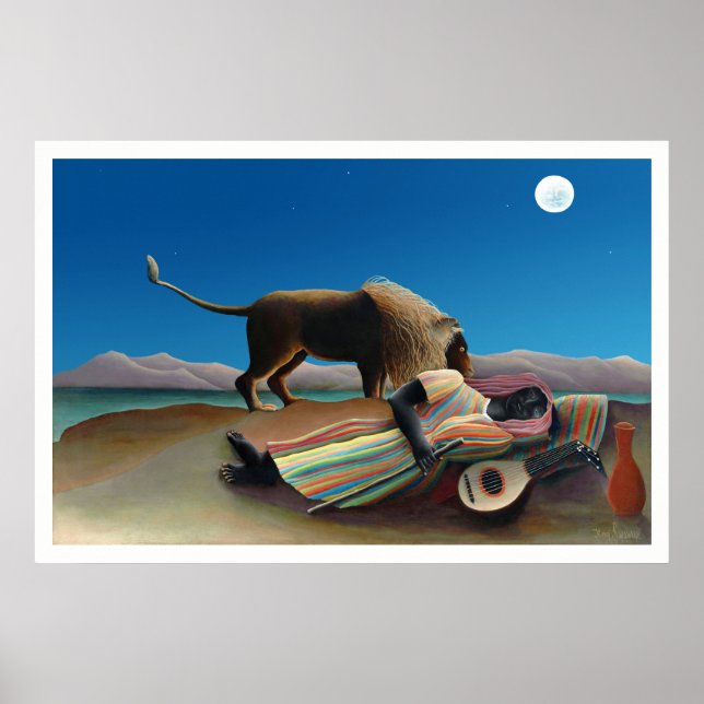 Poster Henri Rousseau - La Bohémienne endormie (Devant)