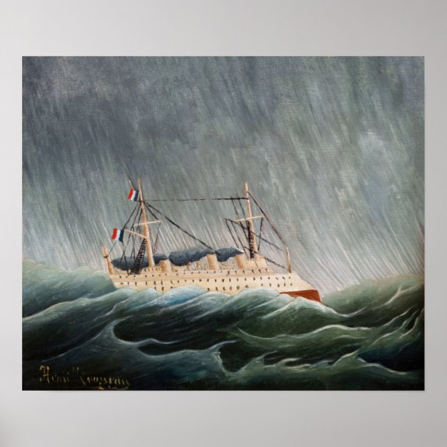 Poster Henri Rousseau - Le navire dans la tempête (Devant)