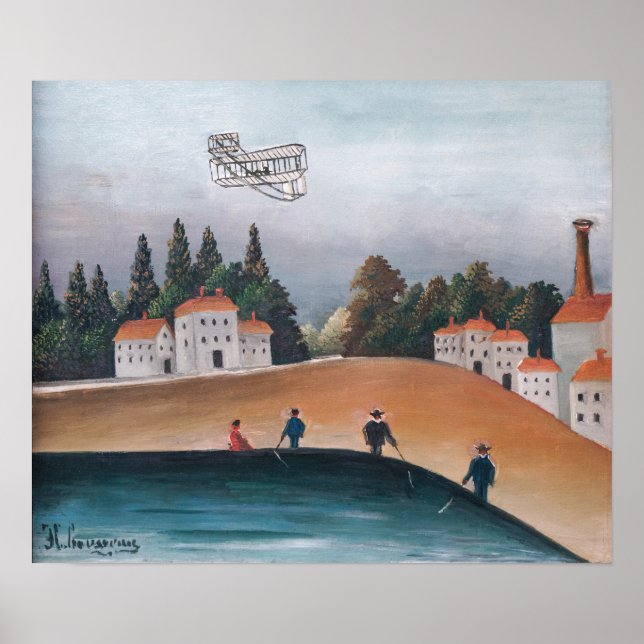 Poster Henri Rousseau - Les Pêcheurs et le Biplane (Devant)