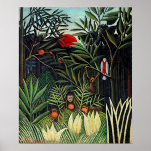 Poster Henri Rousseau Paysage avec Singes Botanique Ga
