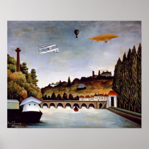 Poster Henri Rousseau - Pont de Sèvres et collines de Cla