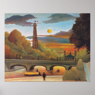 Poster Henri Rousseau - Seine et Tour Eiffel au coucher d