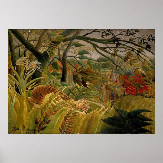 Poster Henri Rousseau - Tigre dans une tempête tropicale (Devant)