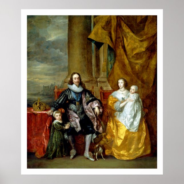 Poster Henrietta Maria et Charles I de Van Dyck (Devant)