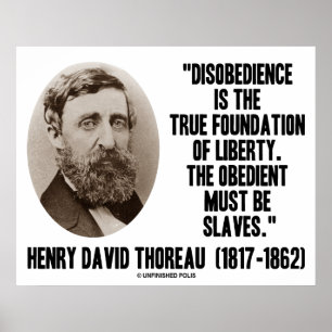 Poster Henry David Thoreau Désobéissance Vraie Liberté