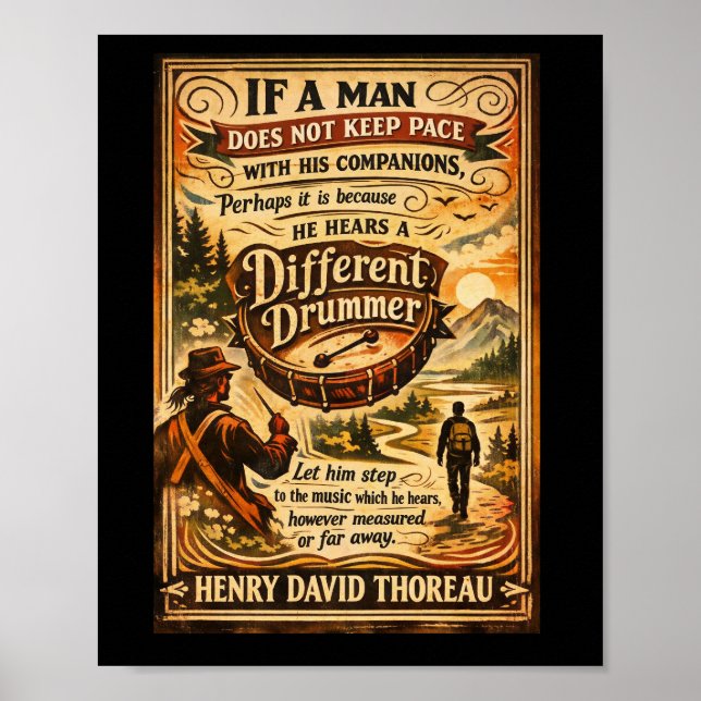Poster Henry David Thoreau Tambourinaire différent (Devant)