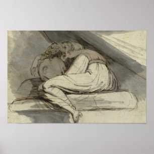 Poster Henry Fuseli - Femme Assis, Cincée Vers Le Haut