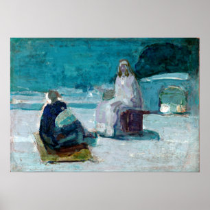 Poster Henry Ossawa Tanner Study for Christ and Nicodemus