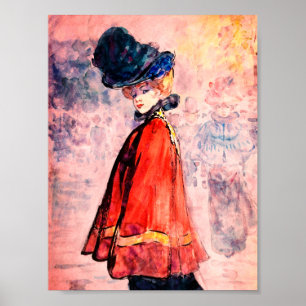 Poster Henry Somm - Élégant À Red Cape
