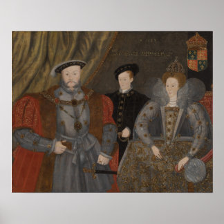 Poster Henry VIII, Elizabeth I et Edward VI