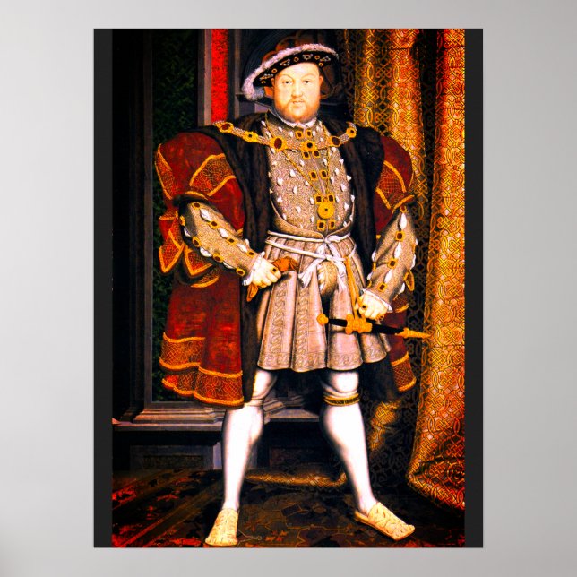 Poster Henry VIII Tudors Histoire King England six femmes (Devant)