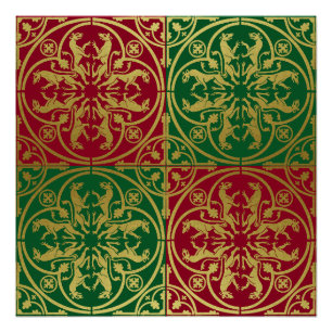 Poster Herald de la Renaissance médiévale Lion Leopard Me