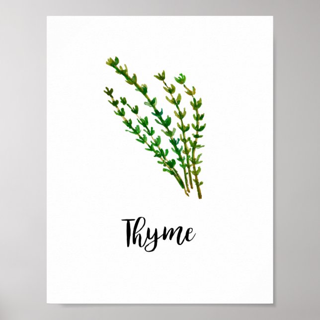 Poster Herbe Aquarelle Peinture Word Art (Devant)