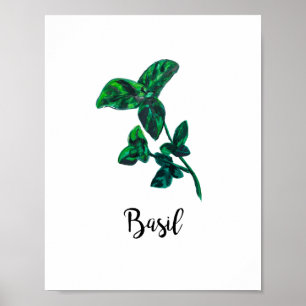 Poster Herbe Aquarelle Peinture Word Art