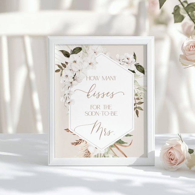 Poster Herbe de la pampa Devinez combien de baisers (Créateur téléchargé)