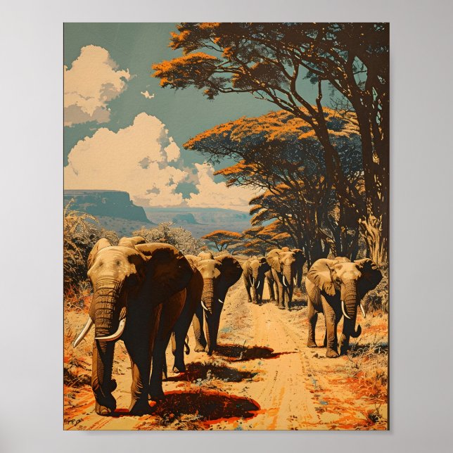 Poster Herbe d'éléphants Vintage (Devant)