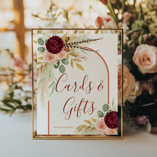 Poster Herbe des Pampas Bohème Rustique Carte et Cadeau e