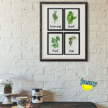 Herbes à cadre noir