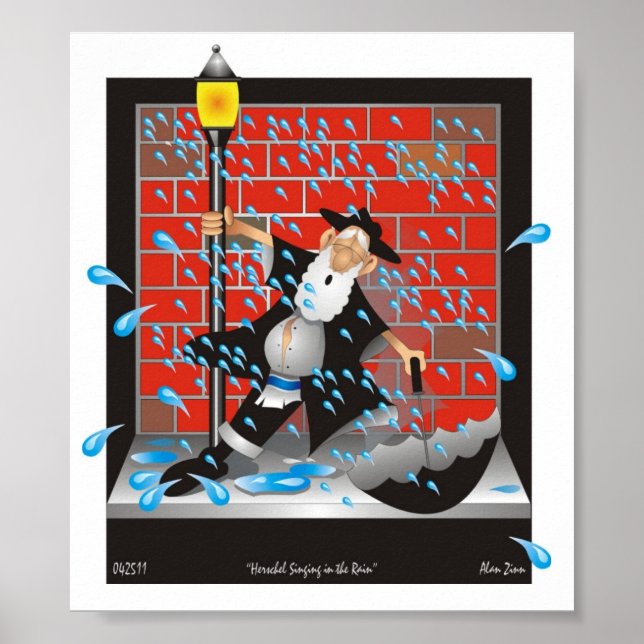 Poster Herchel chantant sous la pluie (Devant)