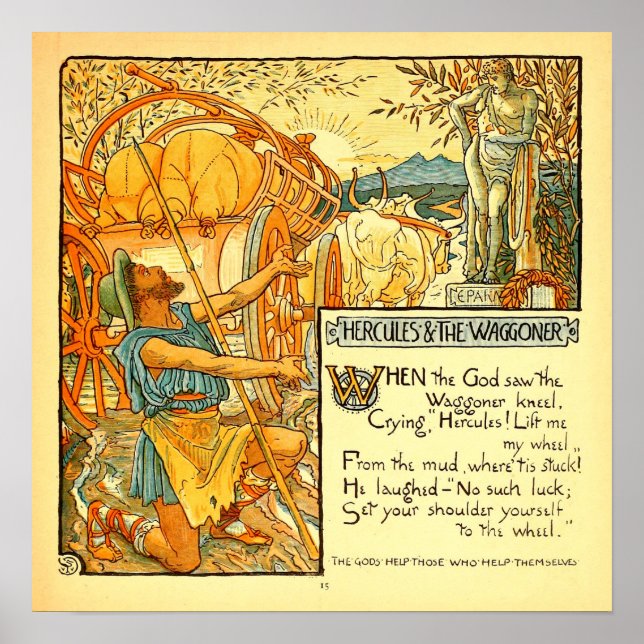 Poster Hercules et le Wagoneer Walter Crane (Devant)