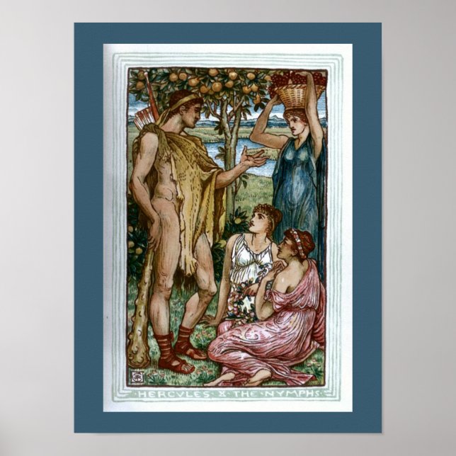 Poster Hercules et les Nymphes (Devant)