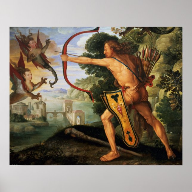Poster Hercules et les oiseaux stymphaliens, 1600 (Devant)