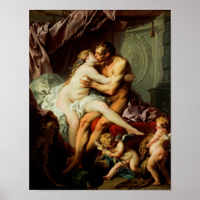 Poster Hercules et Omphale par François Boucher (Devant)