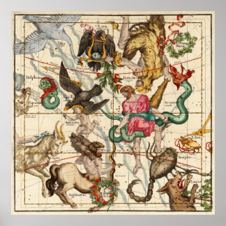 Poster Hercules, Sagittarius, Delphinus et Scorpius