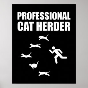 Poster Herder de chats professionnels Funny Héritage de c