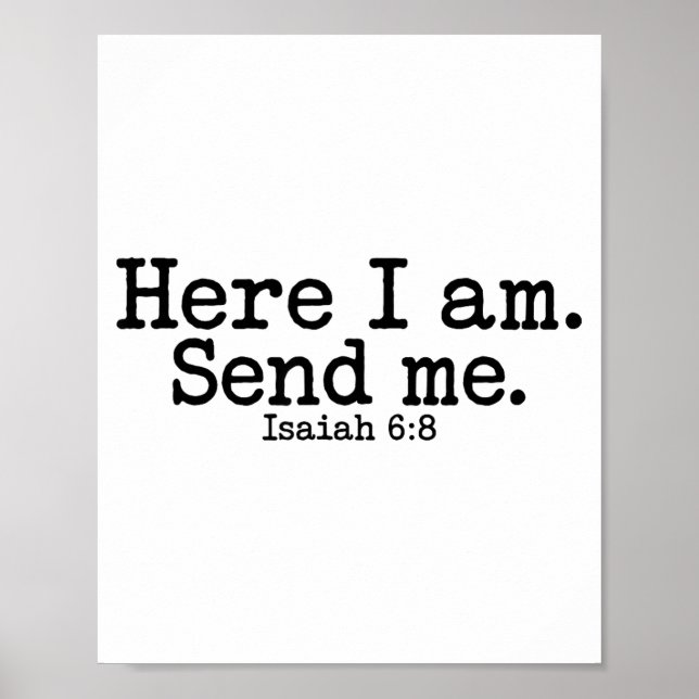 Poster Here I Am Lord Send Me T Christian Faith Religion  (Devant)