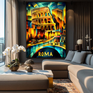 Poster Héritage cubiste de Rome – Colosseum géométrique m