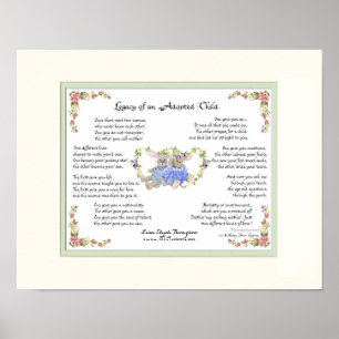 Poster Héritage d'un enfant adopté Calligraphie à la main