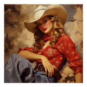 Poster Héritage intemporel d'une cowgirl : Whispers Wild 