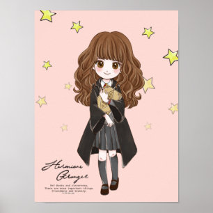 Poster Hermione Granger aquarelle magique