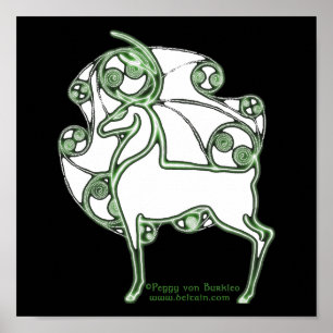 Poster Herne Deer - Imprimantes d'art celtique