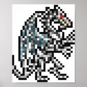 Poster Heroes of Might and Magic Dragon Retro Pixel DOS