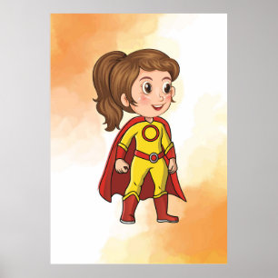 Poster héroïque Girl Wonder - Fun Kids Factory