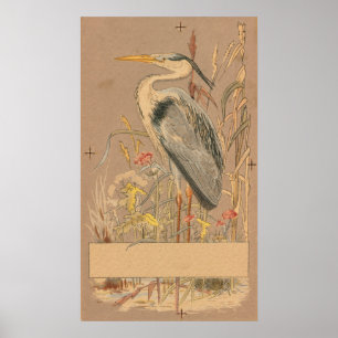 Poster Héron de grand bleu