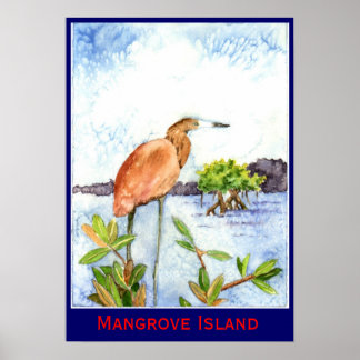 Poster Heron de l'île de Mangrove
