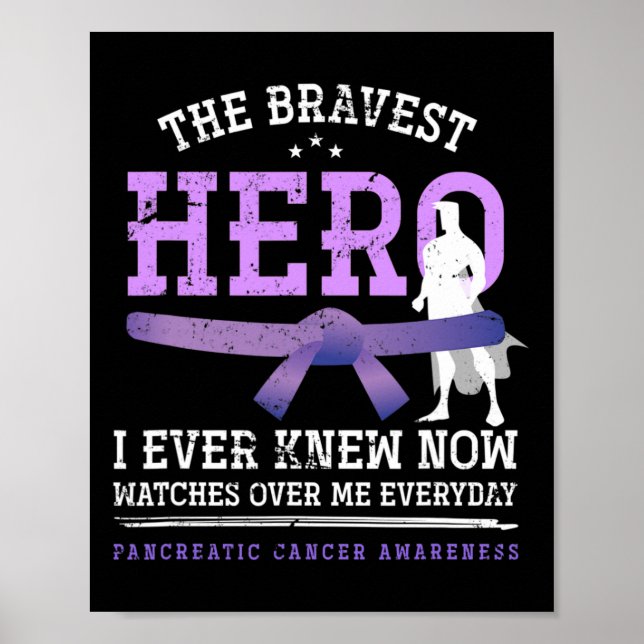 Poster Héros Brave Cancer Guerrier Cadeau Cancer Pancréat (Devant)