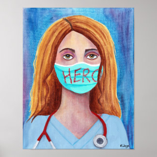 Poster Héros de la santé - Infirmières, médecins et plus